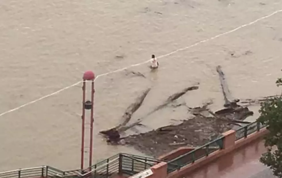 Hatchet Wielding Man Boards Log at Evansville Riverfront for Ride Down Ohio River